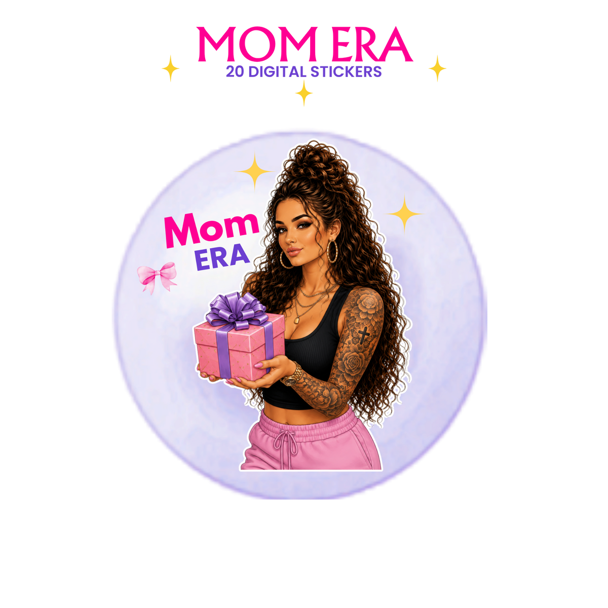Mom Era Digital Sticker Bundle | 20 PNG Stickers for Digital Planners