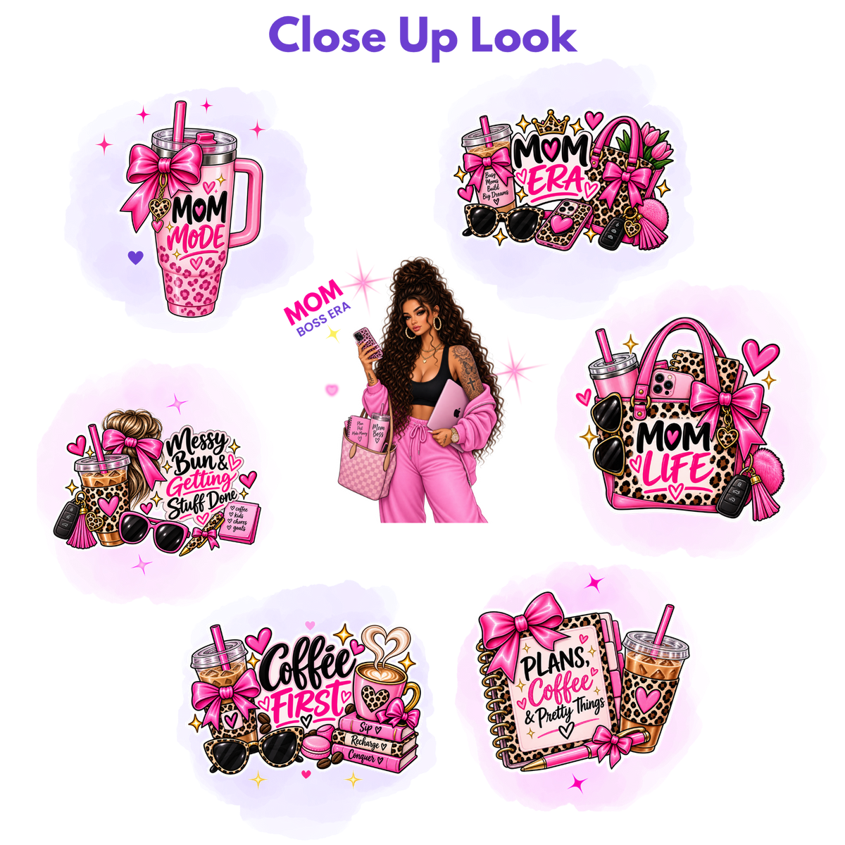 Mom Era Digital Sticker Bundle | 20 PNG Stickers for Digital Planners
